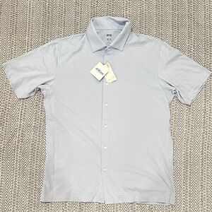 Uniqlo Men's Soft Blue Casual Shirt